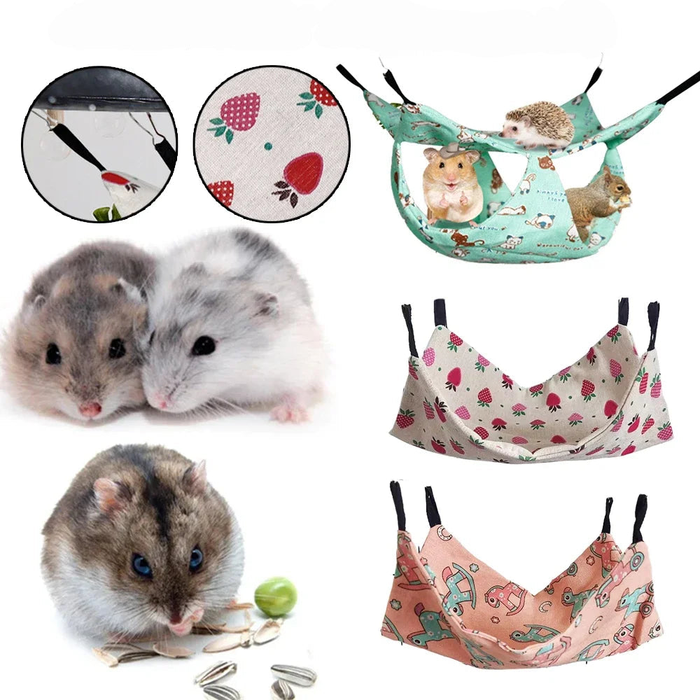 Hängmatta i Bomull för Smådjur - Singel eller Dubbellager