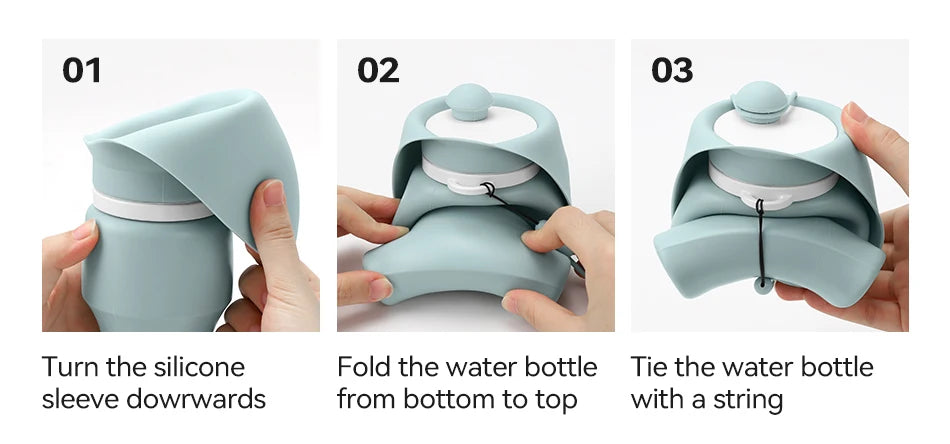 Portabel Vattenflaska för Hund och Katt – Vikbar, Läckagesäker & Smidig På Resa