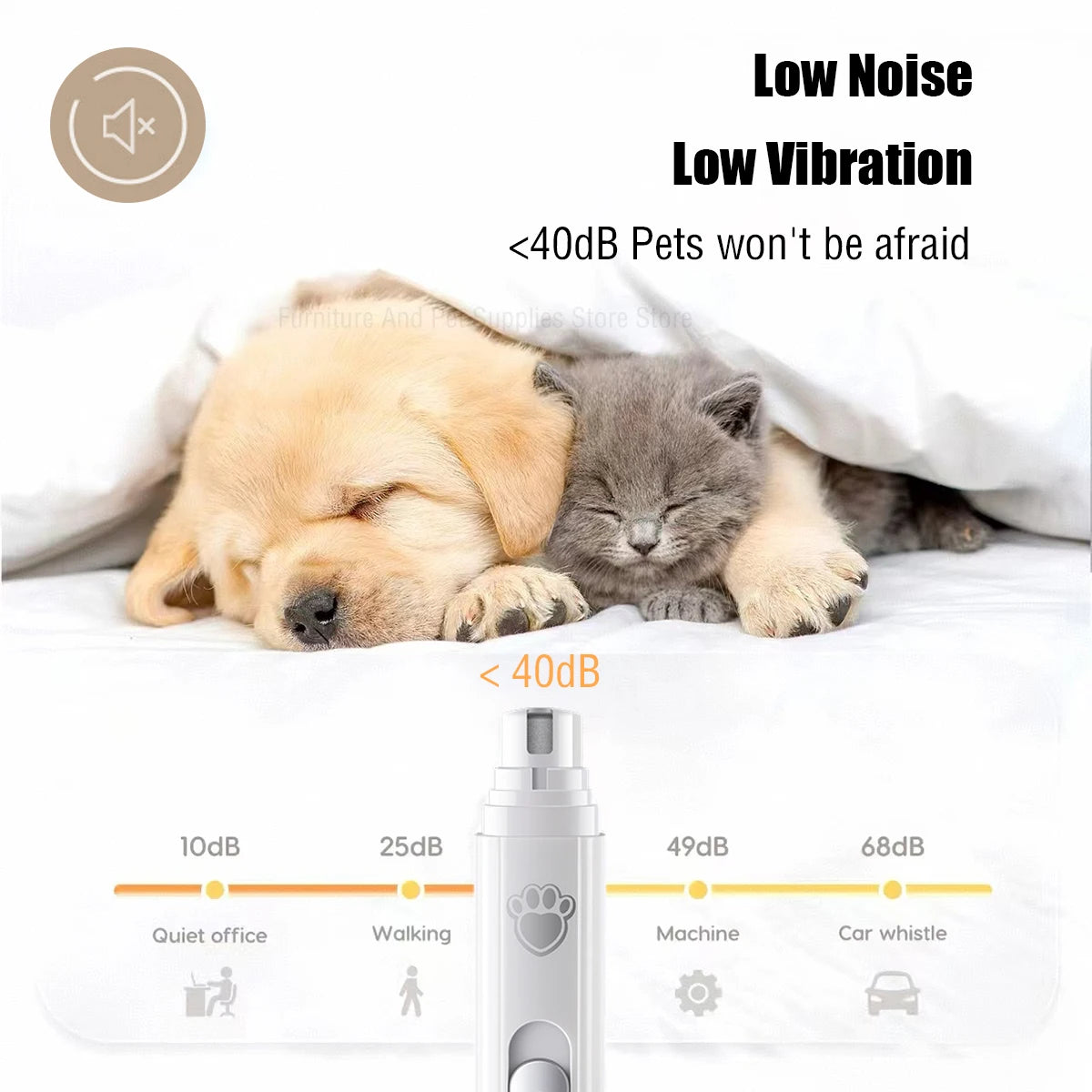 elektrisk hundkloslip usb laddning tyst led ljus 2 hastigheter