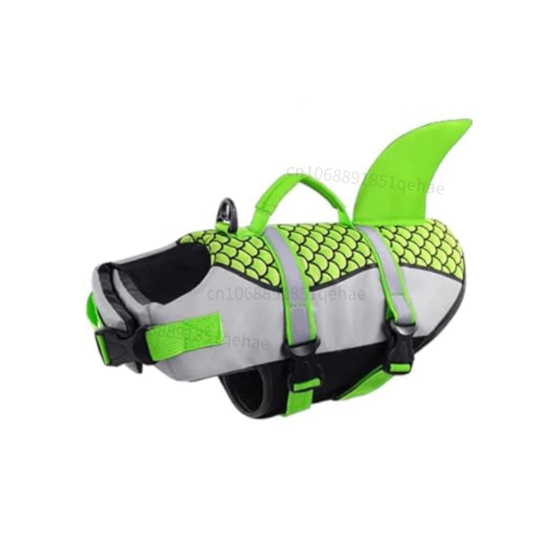 Hundflytväst Hajdesign med Handtag och Reflex för Simning och Båt