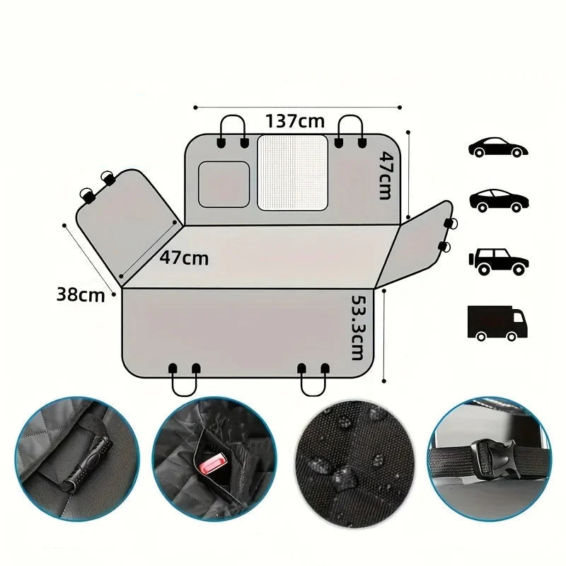 Vattentätt Hundöverdrag till Bil – Hammockmodell för Skydd & Komfor