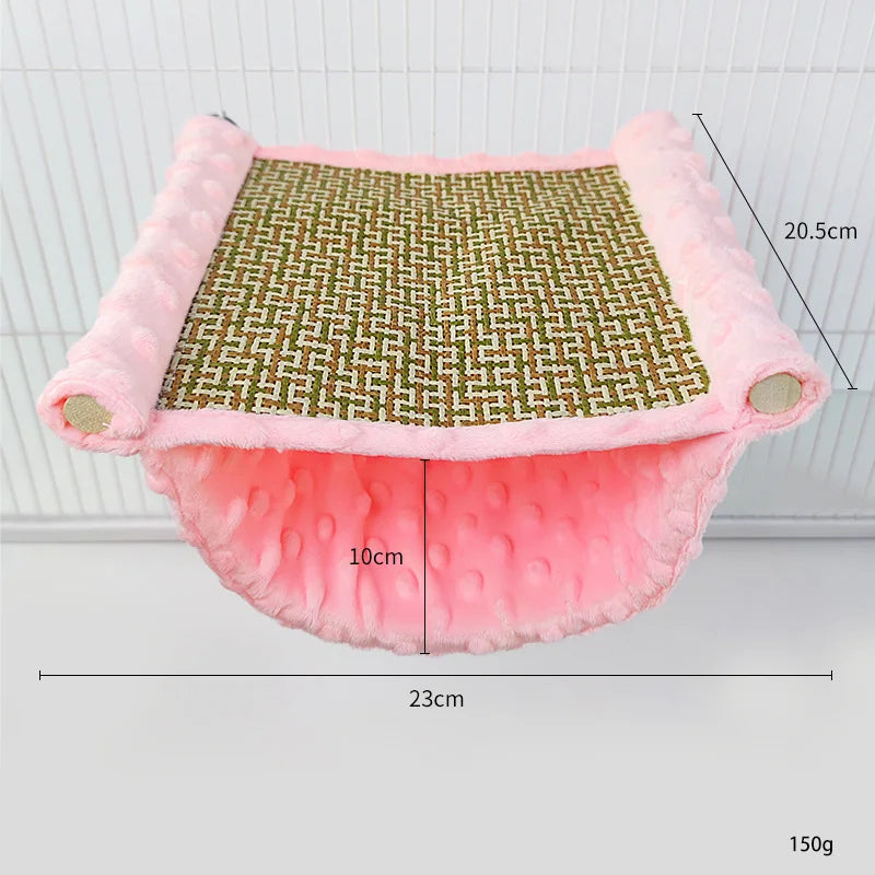 Mjuk Hängmatta i Plysch för Fågel och Smådjur