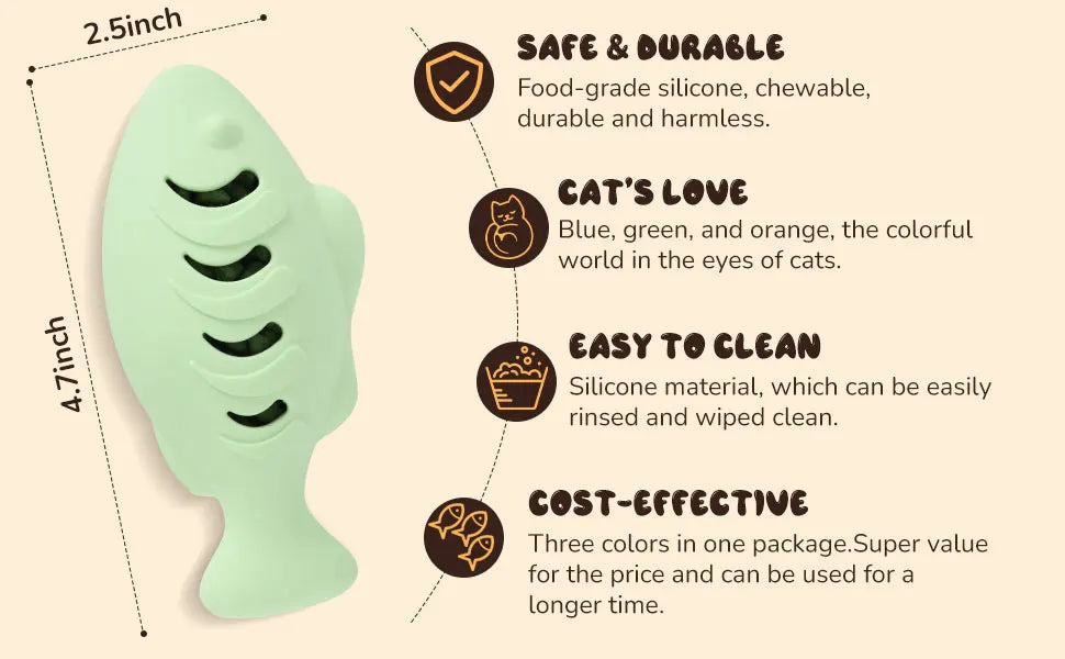 Fiskleksak i Silikon – Rolig Självaktivering för Katter