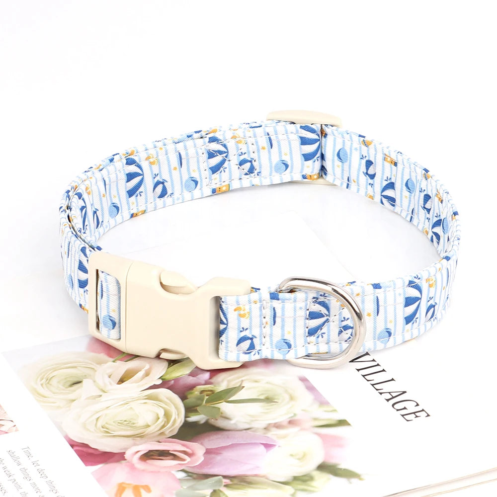 Hundhalsband i Nylon – Justerbart med Dekorativt Tryck