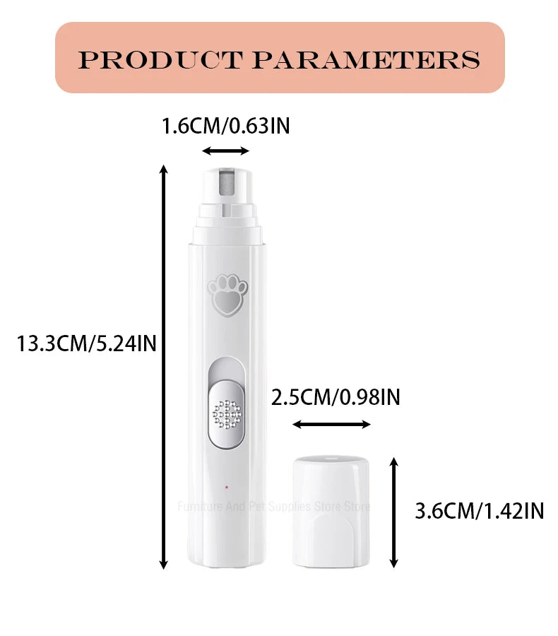 elektrisk hundkloslip usb laddning tyst led ljus 2 hastigheter