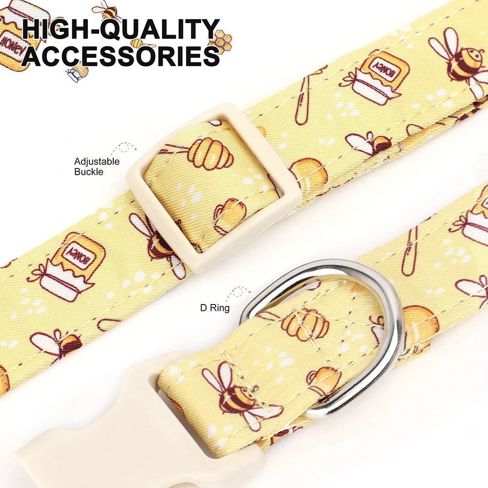 Hundhalsband i Nylon – Justerbart med Dekorativt Tryck