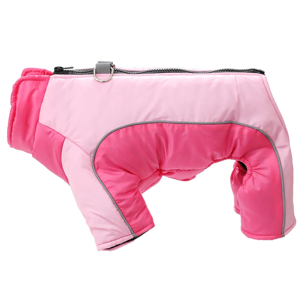 Vinteroverall med D-Ring för Hund & Katt – Varm, Vindtät & Reflekterande för Kalla Promenader