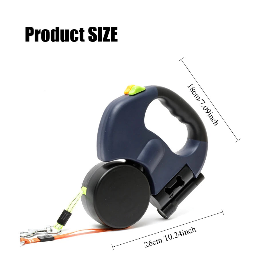 dubbel flexikoppel led lampa promenad två hundar