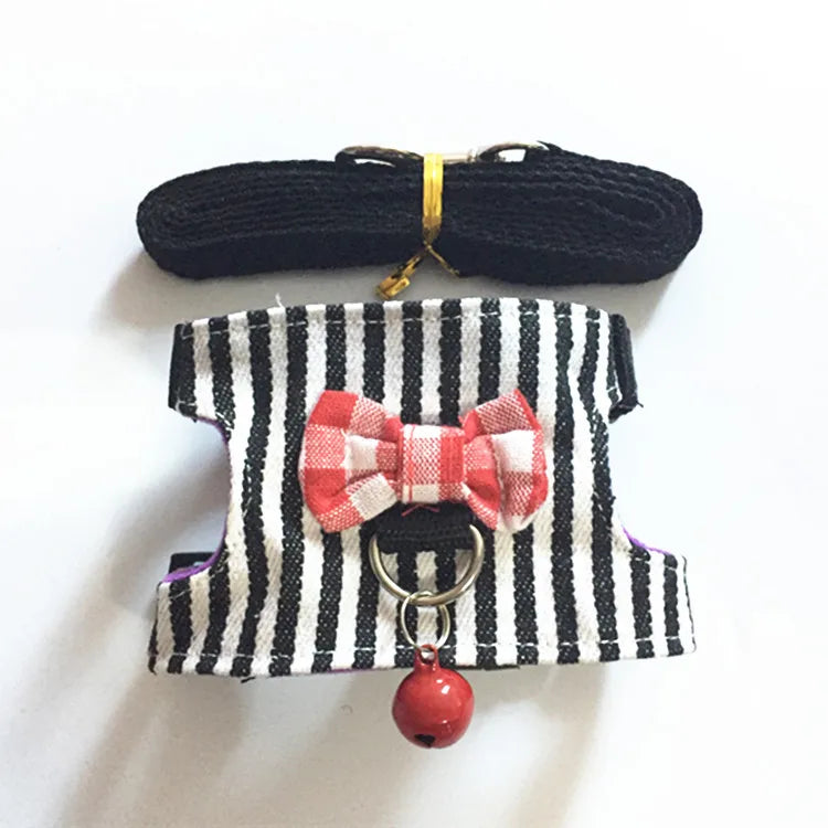 Liten Sele med Koppel och Rosett eller Vingar för Råtta och Smådjur