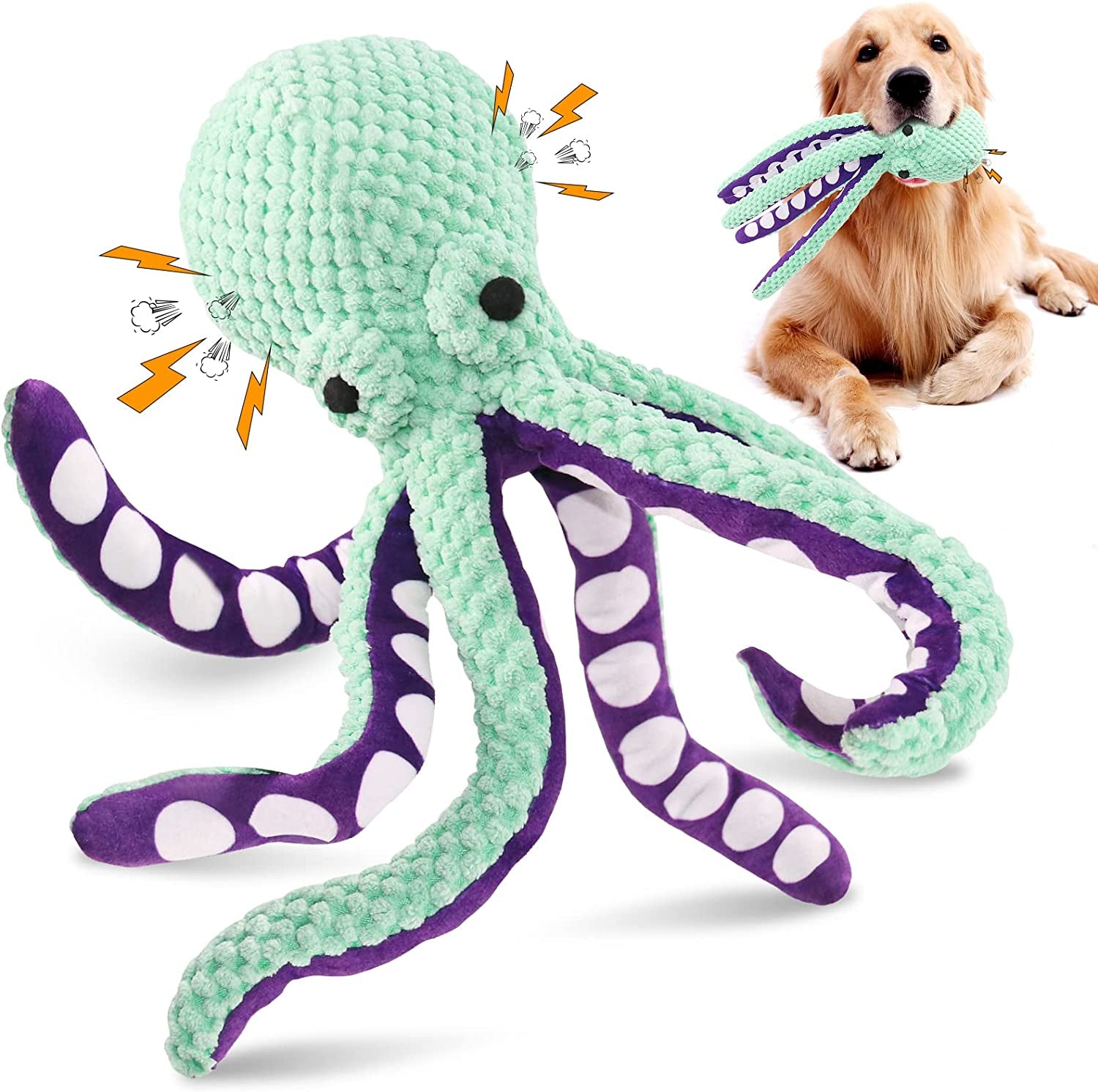 Large Squeaky Plush Dog Toy for Aggressive Chewers – Durable Soft Fabric Toy for Medium & Large Dogs – Chew, Tug, Fetch & Cuddle