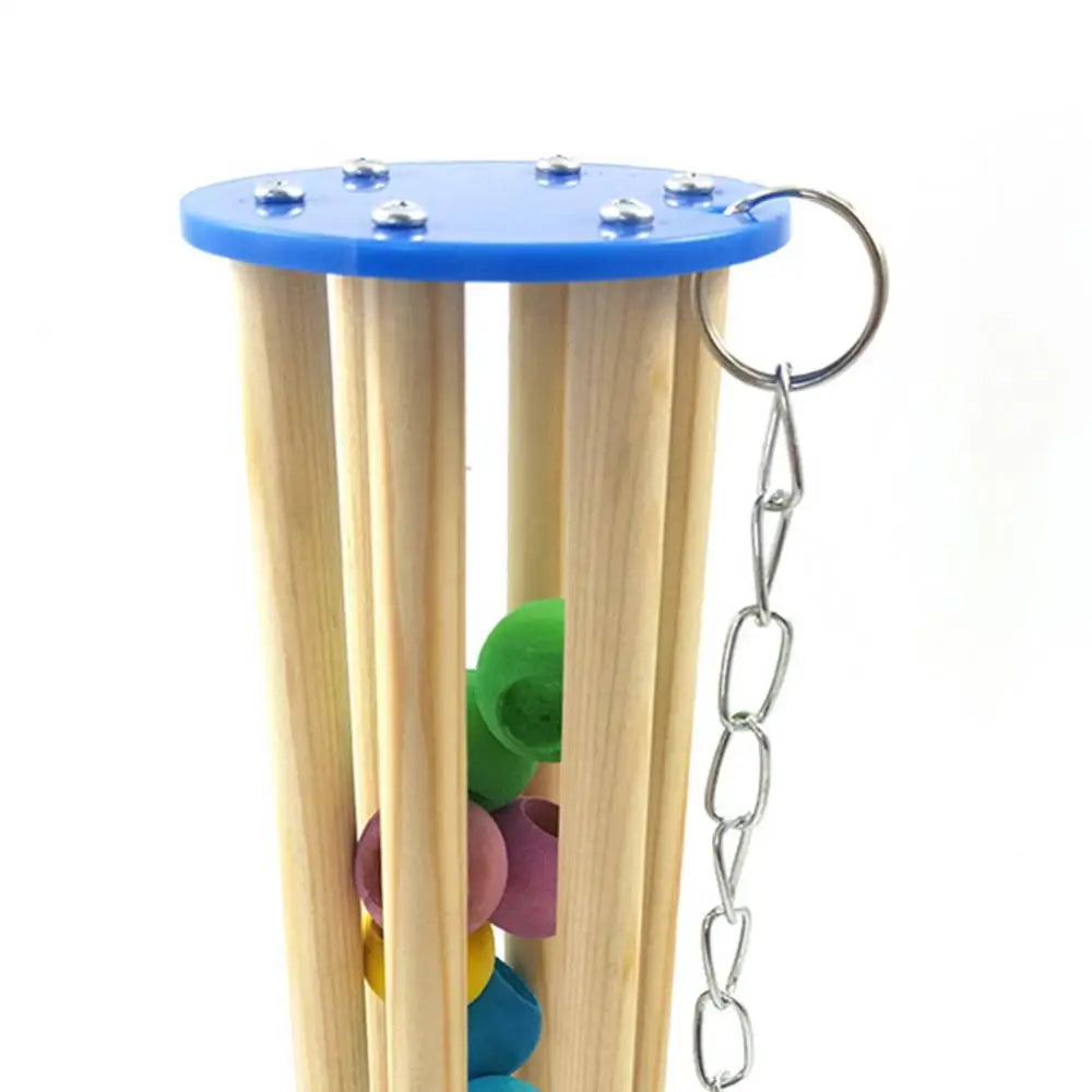 fargglad klatterleksak med gunga till fagelbur