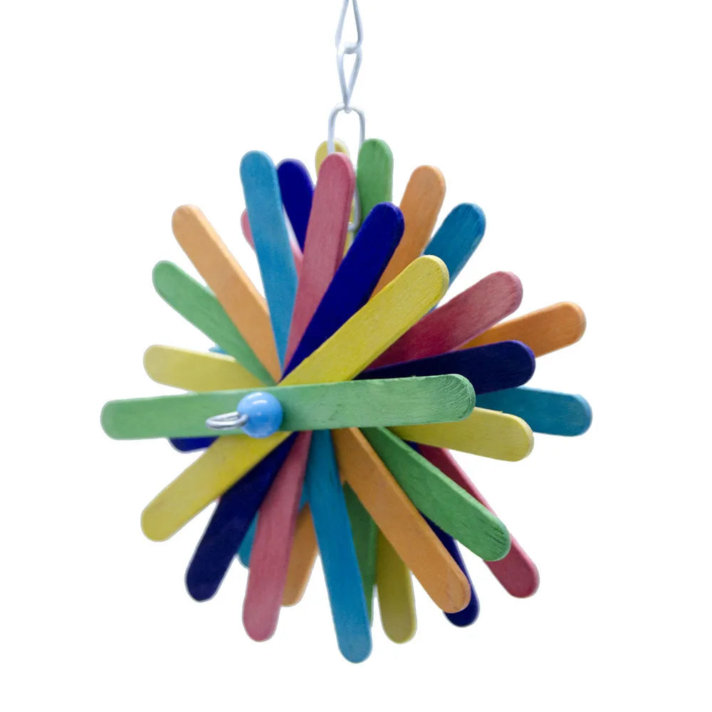 färgglad träleksak för fågel och papegoja