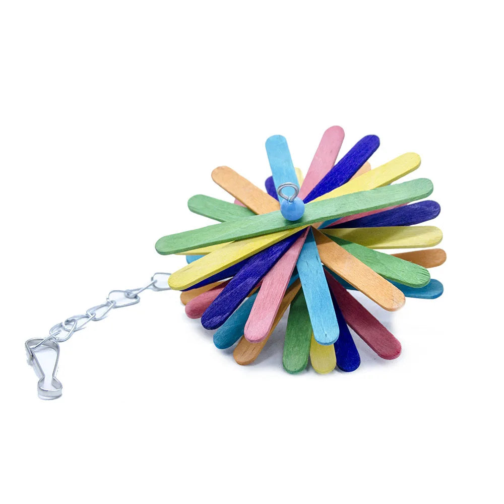 färgglad träleksak för fågel och papegoja