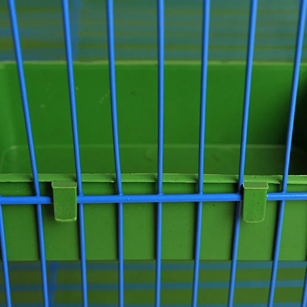 foderskal i plast for fagelbur gron