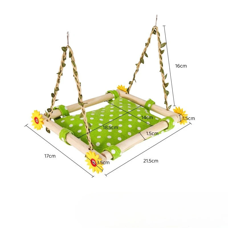 hängande fågelbo i tyg för fågelbur