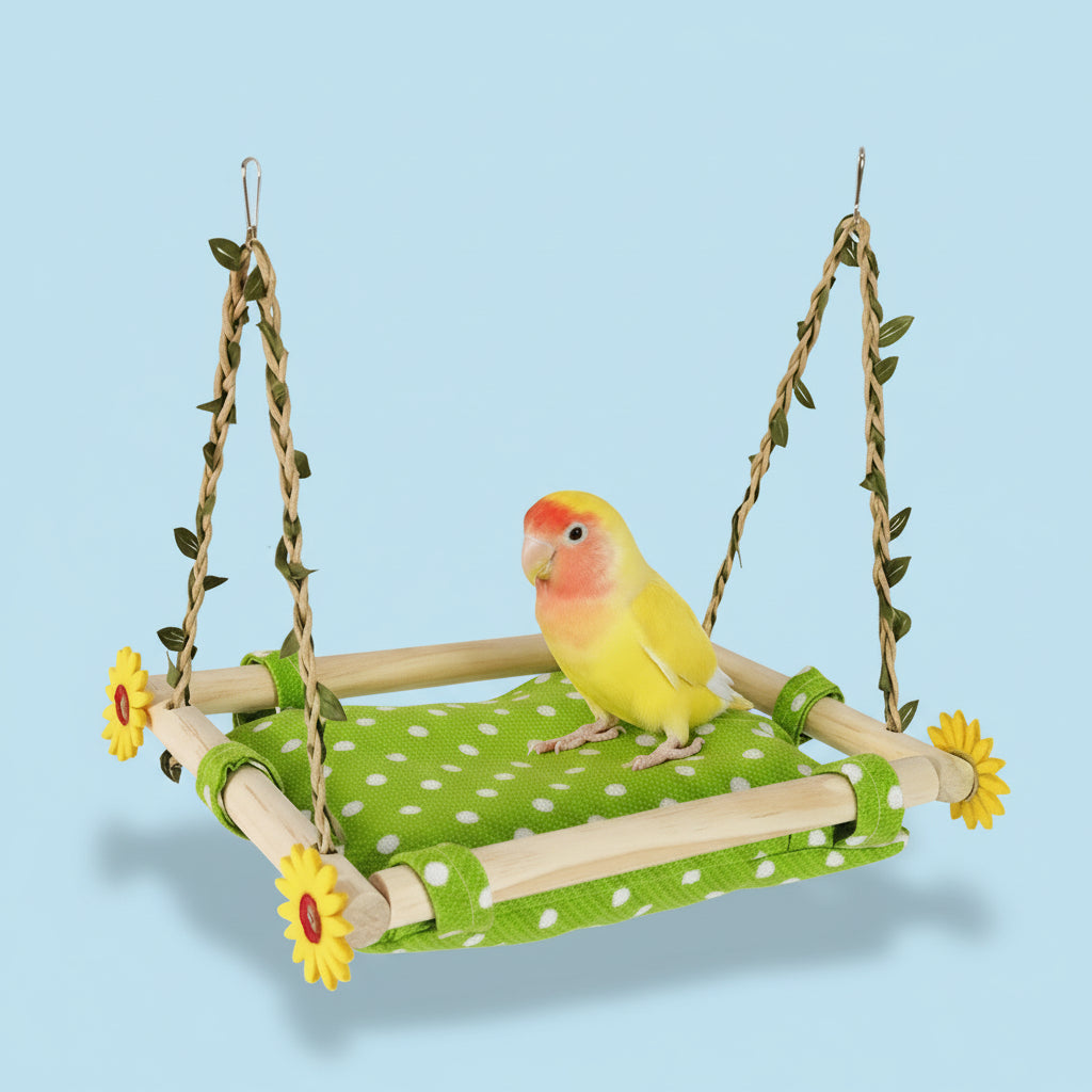 hängande fågelbo i tyg för fågelbur