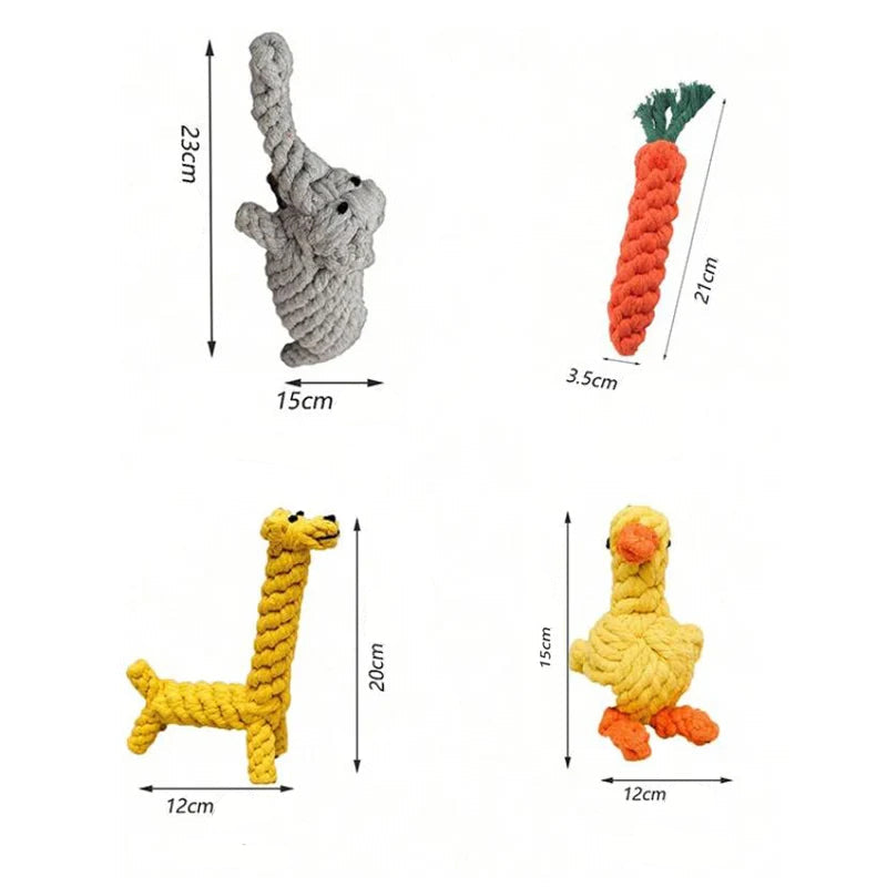 Mått till slitstark hundleksak i rep – perfekt för lek och tandvård
