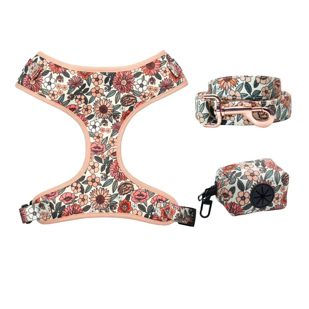 handgjort hundset i boho blommigt mönster