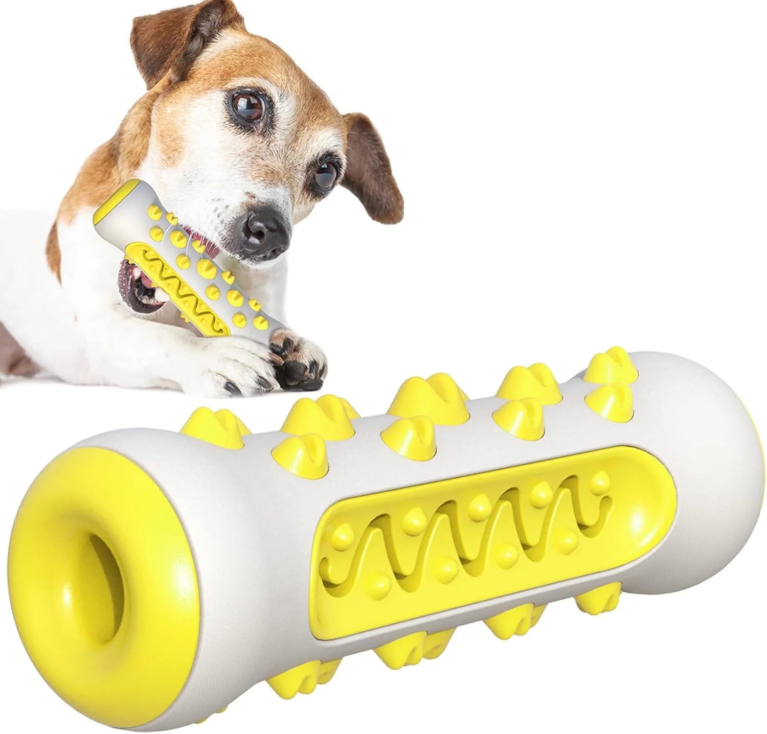 tandborstleksak för hund i tpr med godisgömma