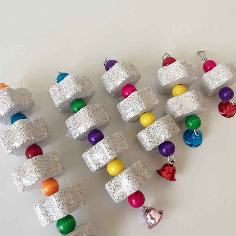 kalciumsten med bjällror för fågelbur