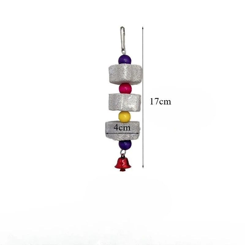 kalciumsten med bjällror för fågelbur