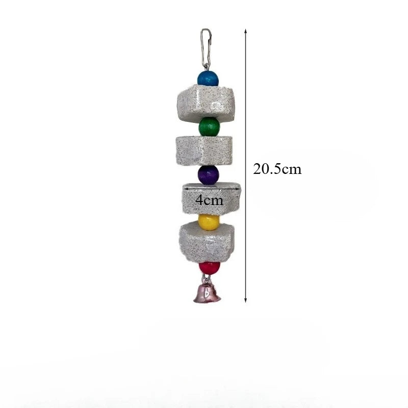 kalciumsten med bjällror för fågelbur