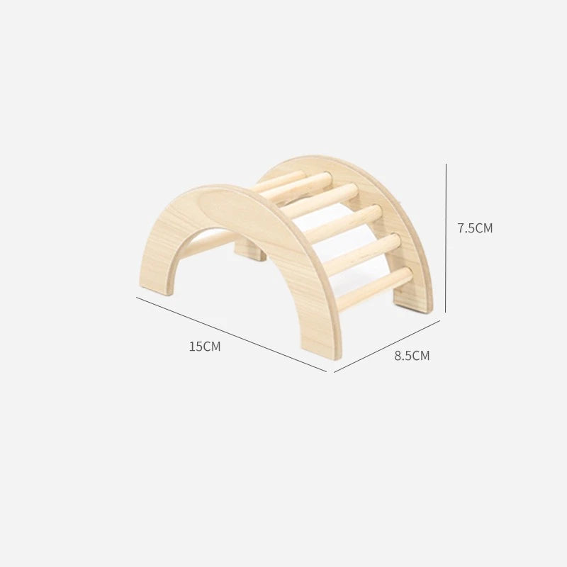 klätterbro i trä för hamster och smådjur i bur