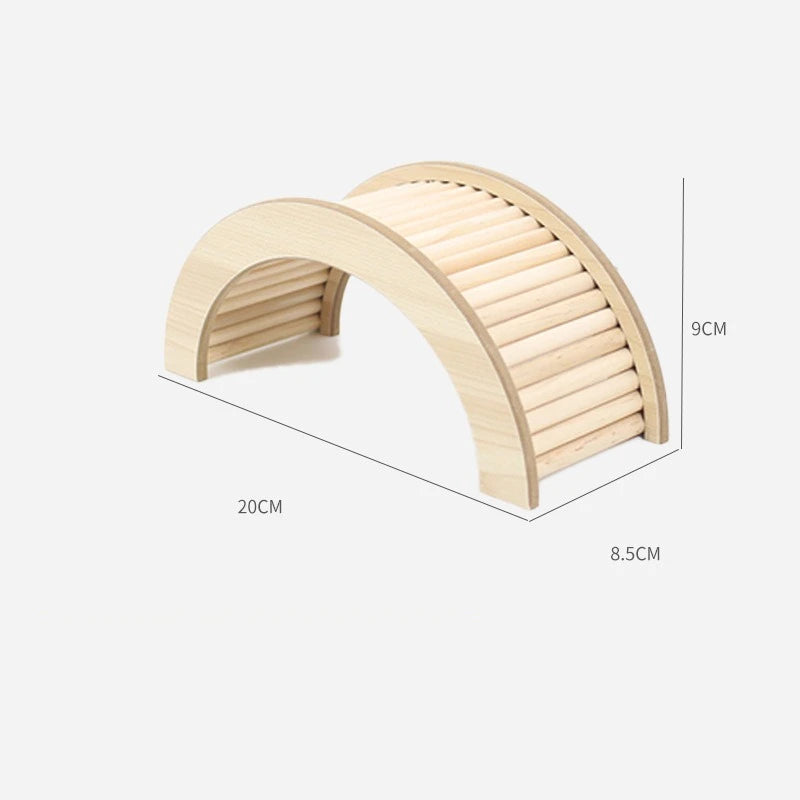 klätterbro i trä för hamster och smådjur i bur