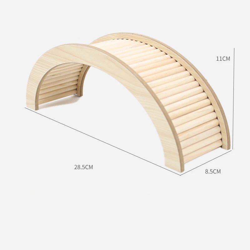 klätterbro i trä för hamster och smådjur i bur