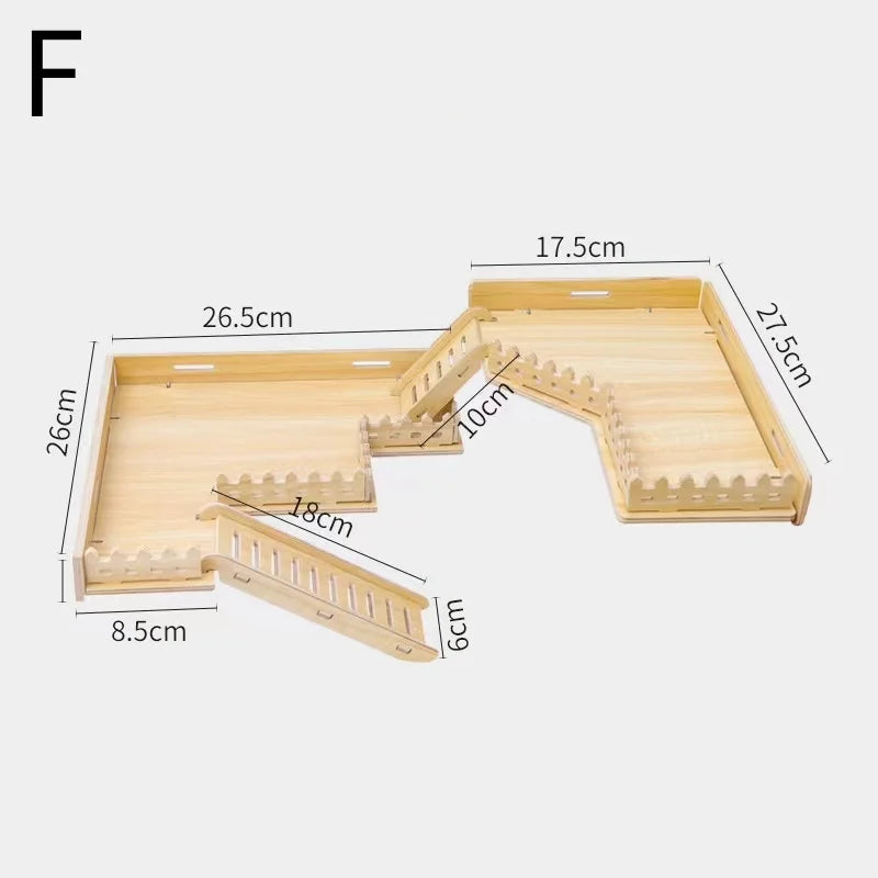 klätterplattform i trä med stege för hamster