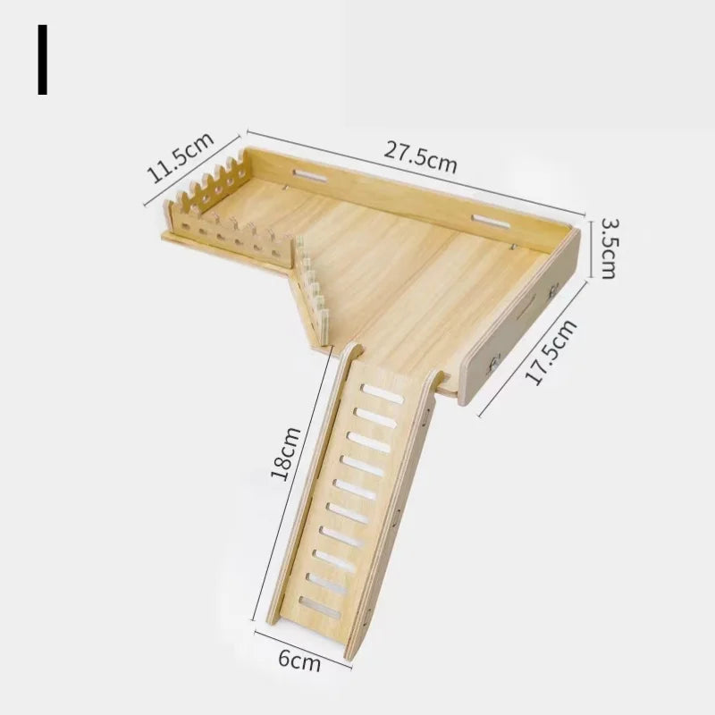 klätterplattform i trä med stege för hamster