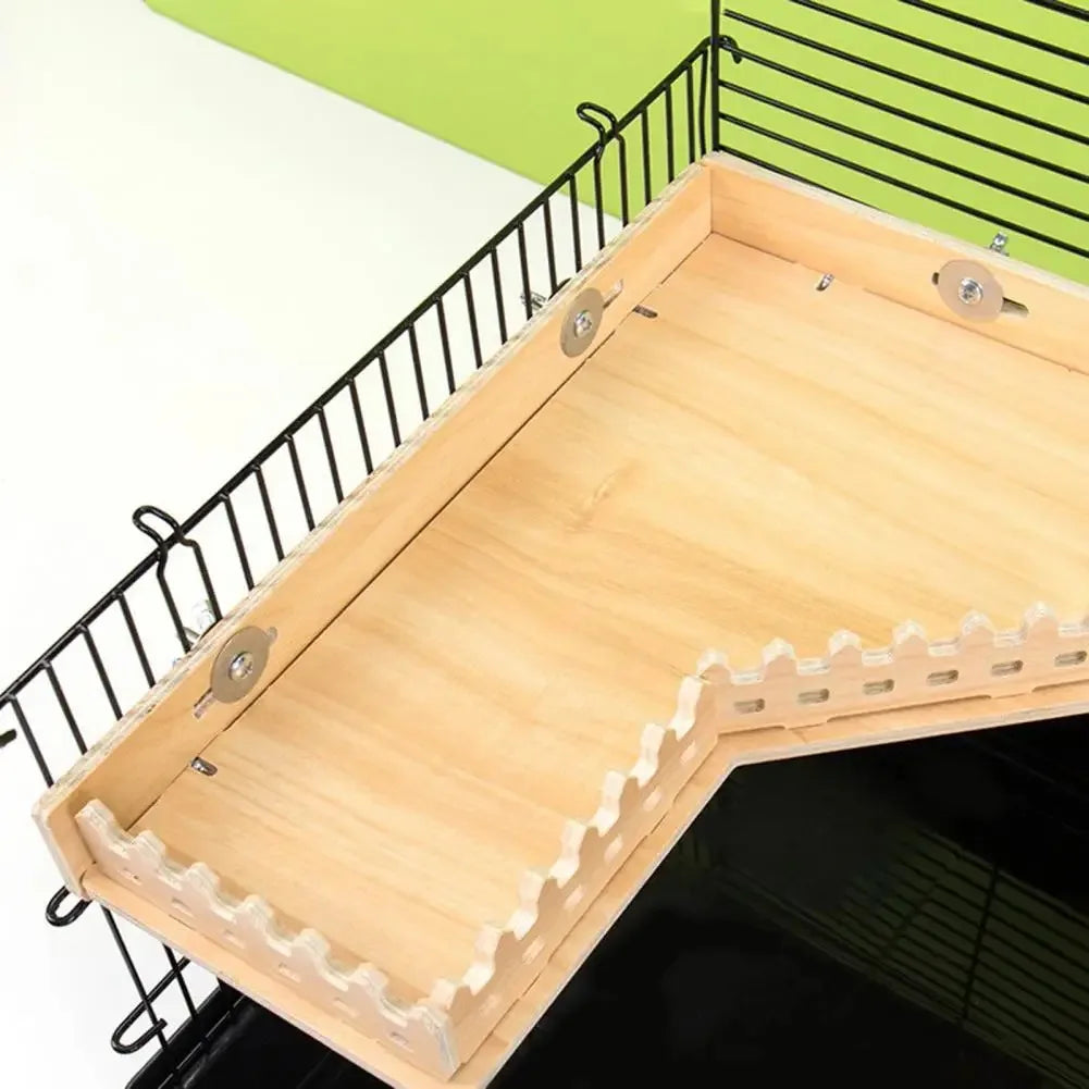 klätterplattform i trä med stege för hamster