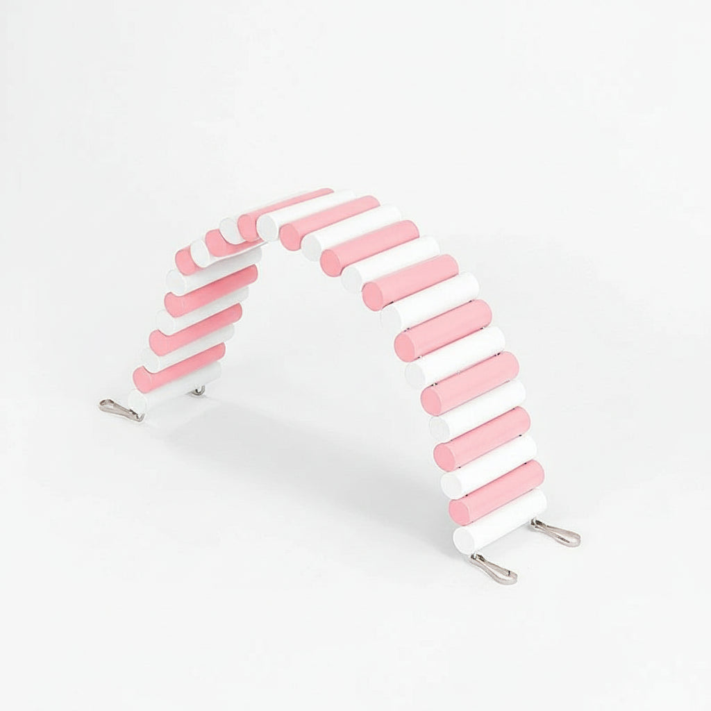 klätterbro i trä för smådjur i bur