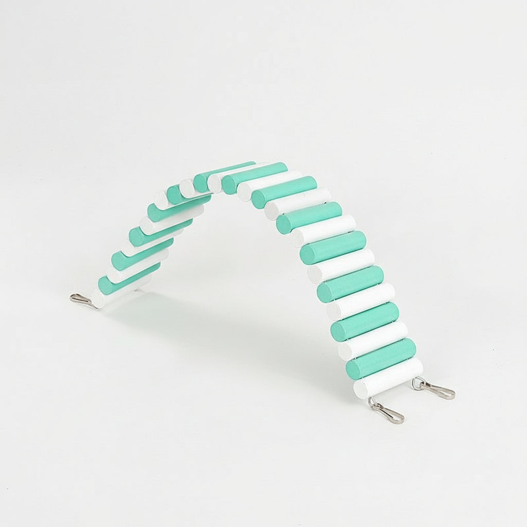 klätterbro i trä för smådjur i bur