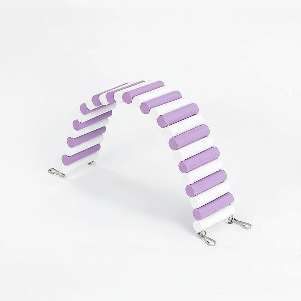 klätterbro i trä för smådjur i bur