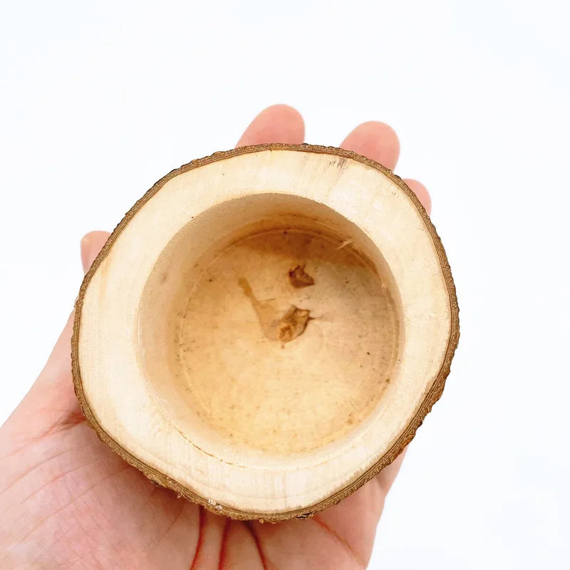 matskål i fruktträ för hamster och smådjur