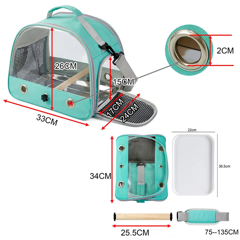 Portabel resebur för trygg och bekväm fågeltransport