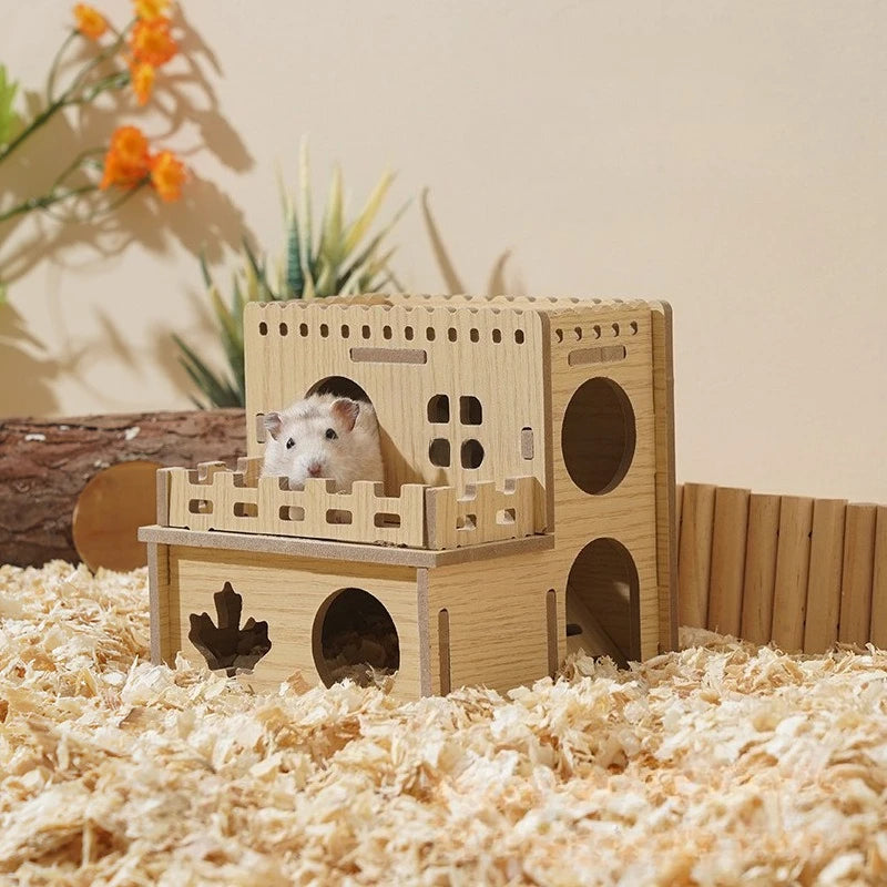 Trä­hus för Hamster – Klättervilla och Gömställe