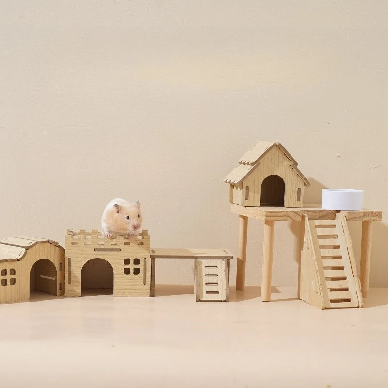 Trä­hus för Hamster – Klättervilla och Gömställe