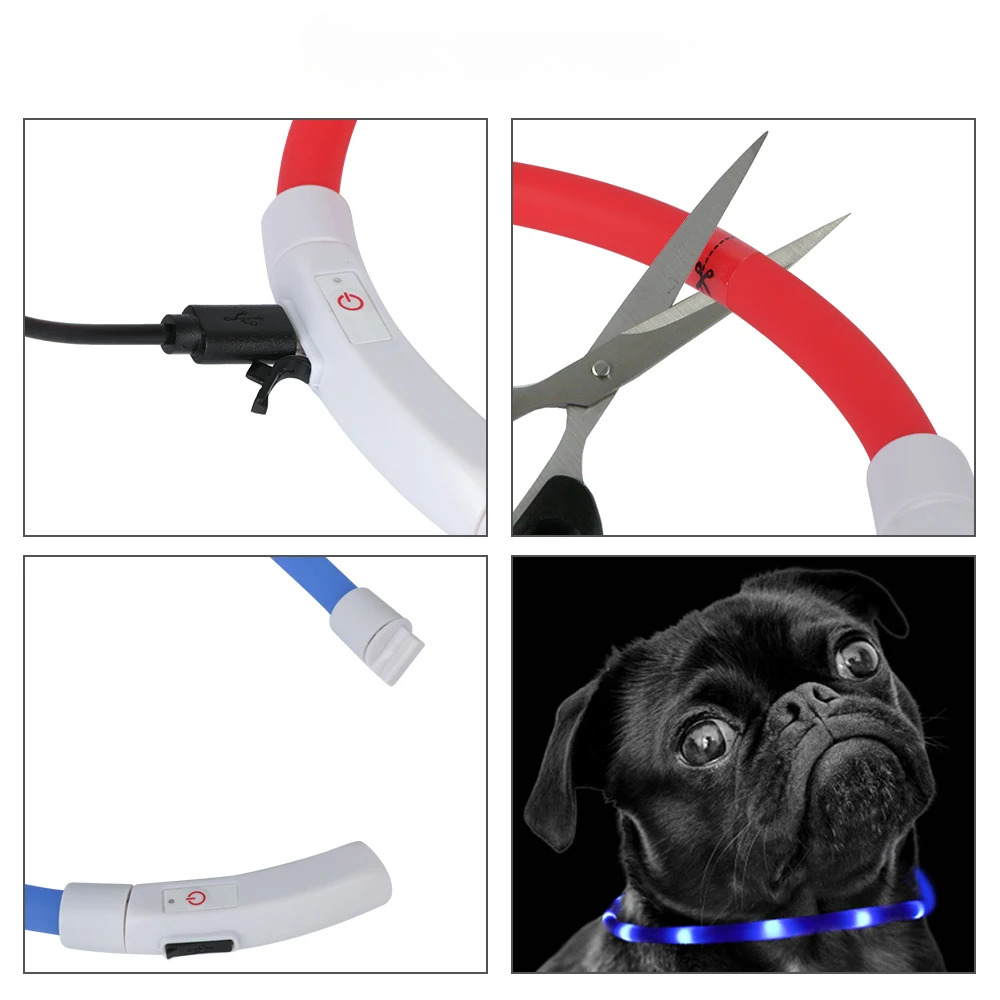 led hundhalsband usb laddning säkerhet synlighet mörker