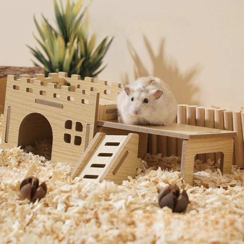 Trä­hus för Hamster – Klättervilla och Gömställe