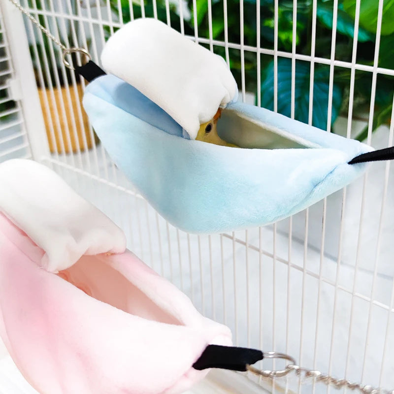 Bananformad Hängmatta i Plysch för Fågel och Smådjur