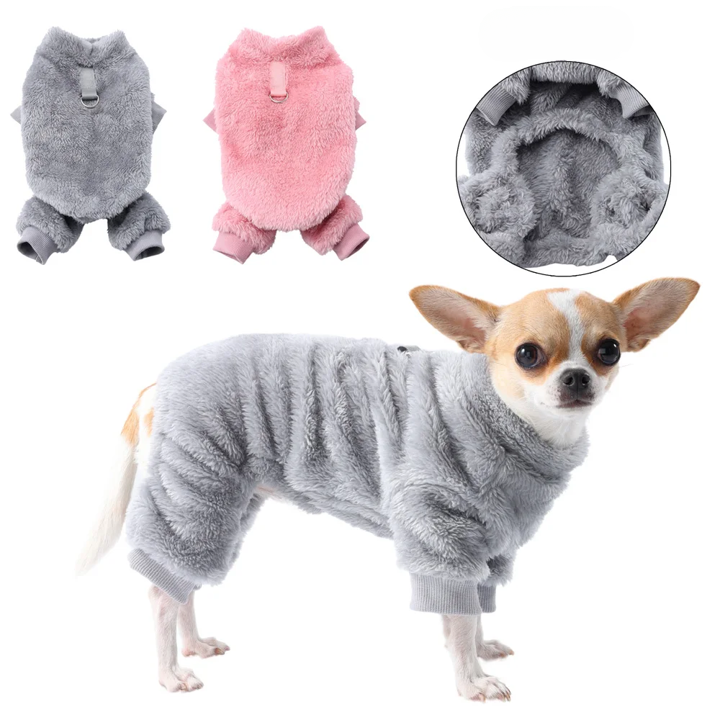 Mjuk och Varm Hundoverall i Fleece – Perfekt för Vintern, Passar Små & Medelstora Hundar och Katter