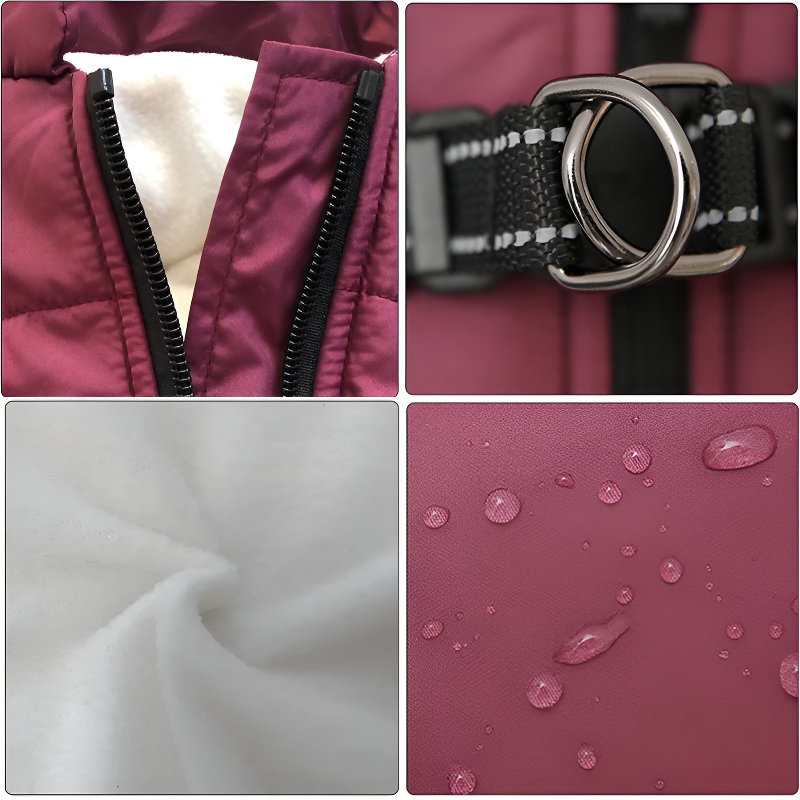 vattentät vinterjacka hund katt med sele varm och justerbar