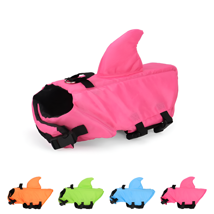 flytväst hund hajfensdesign flera storlekar