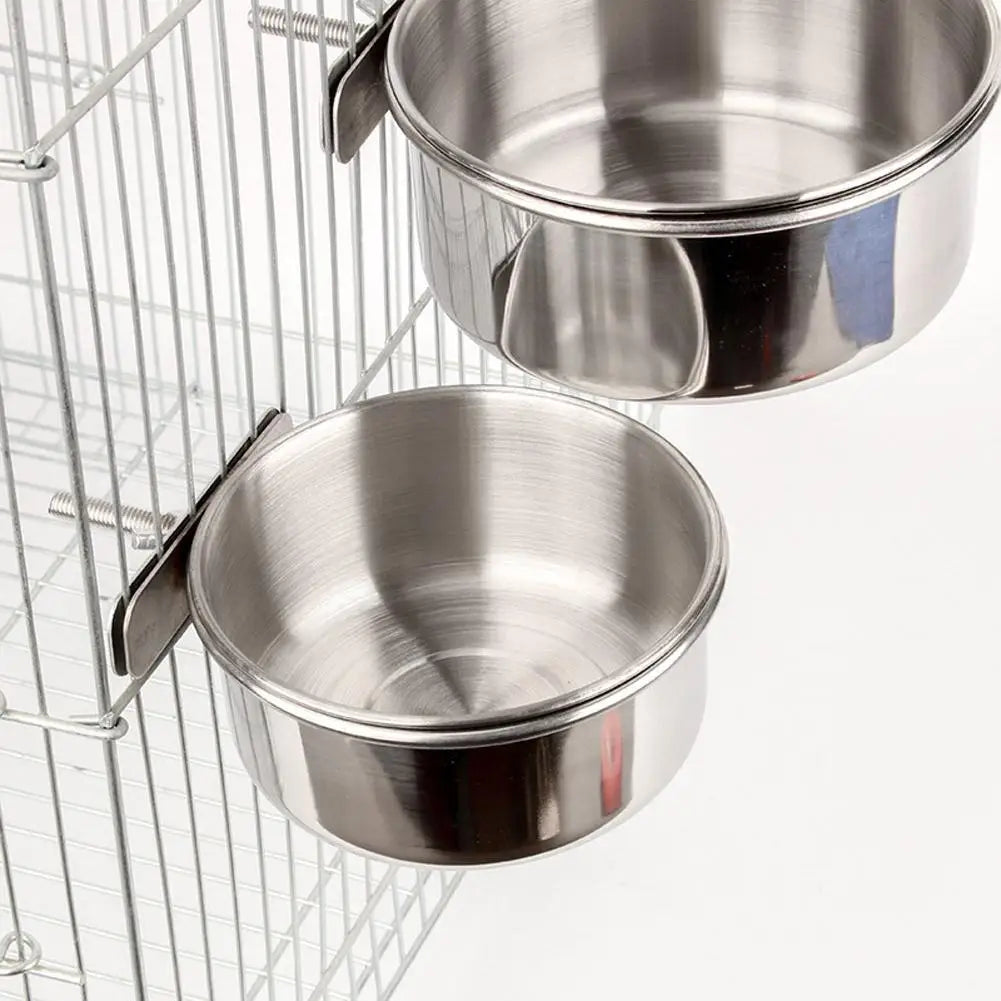 rostfri matskål till fågel för bur och voljär