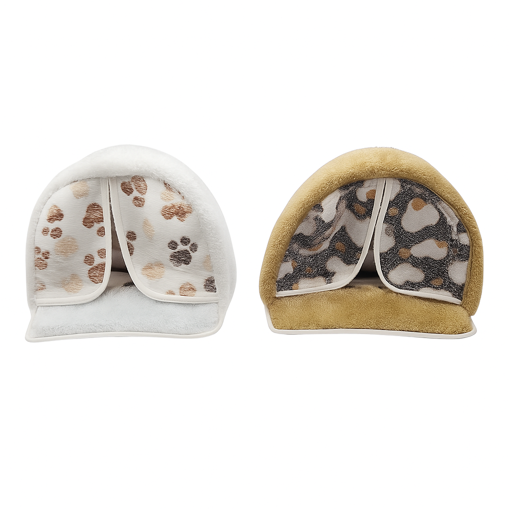 mjukt vinterhus i fleece för smådjur